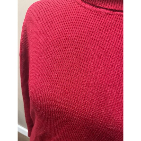 Coldwater Creek Sweater Women Size XL Ribbed Red Long Sleeve Turtleneck Classic - Picture 10 of 10